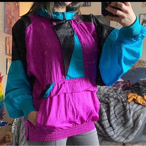 sunblaster Jackets & Blazers - Vintage 80s windbreaker jacket woman’s size M